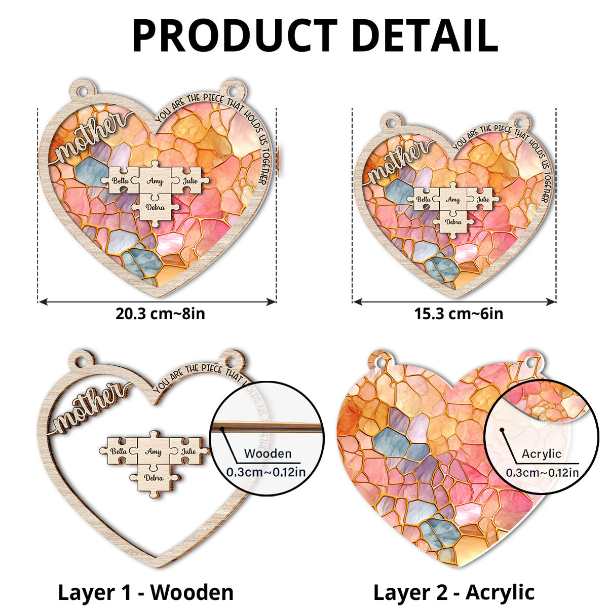 Mom Hold Family Together - Personalized Custom Suncatcher