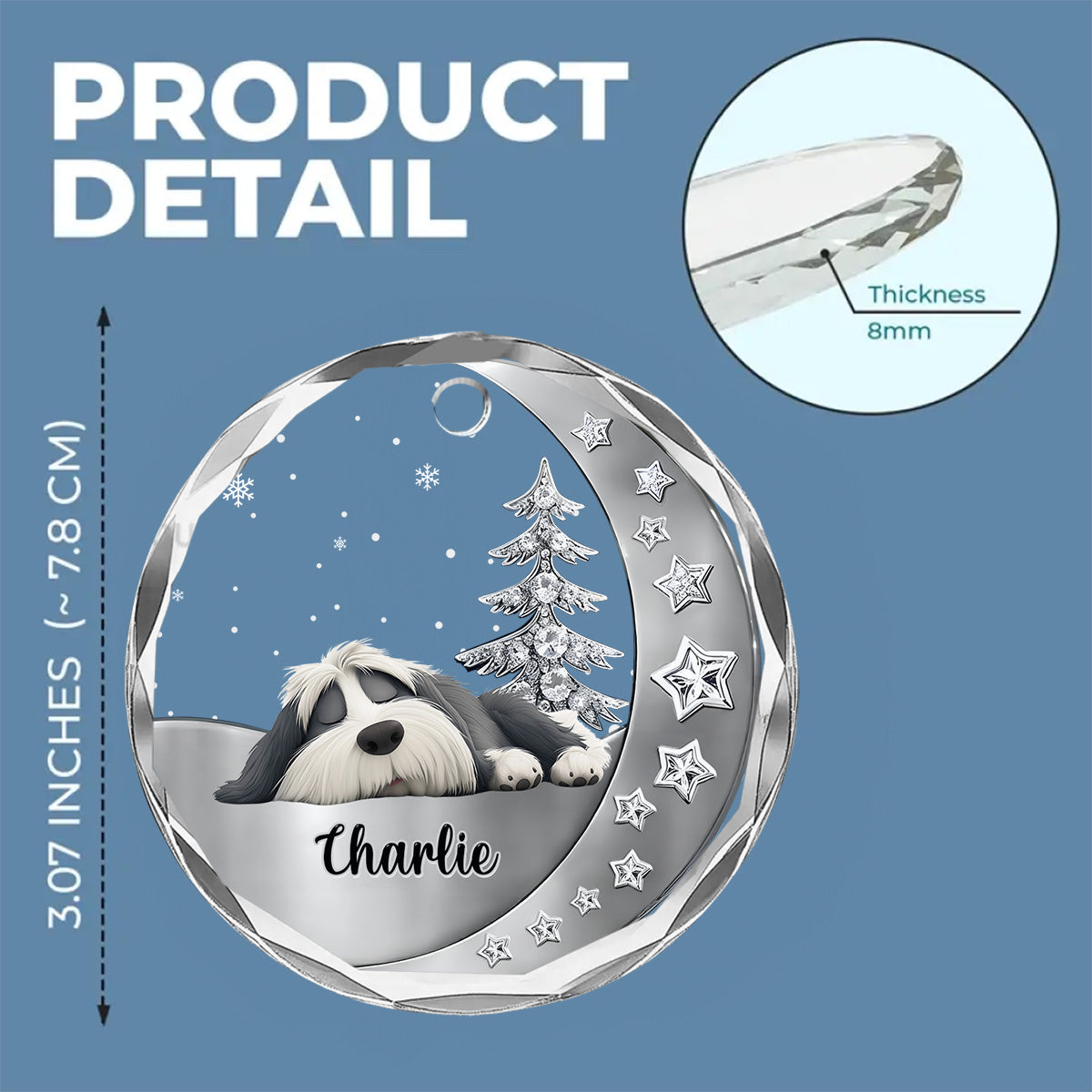 Beside You - Personalized Custom 3D Effect Glass Ornament