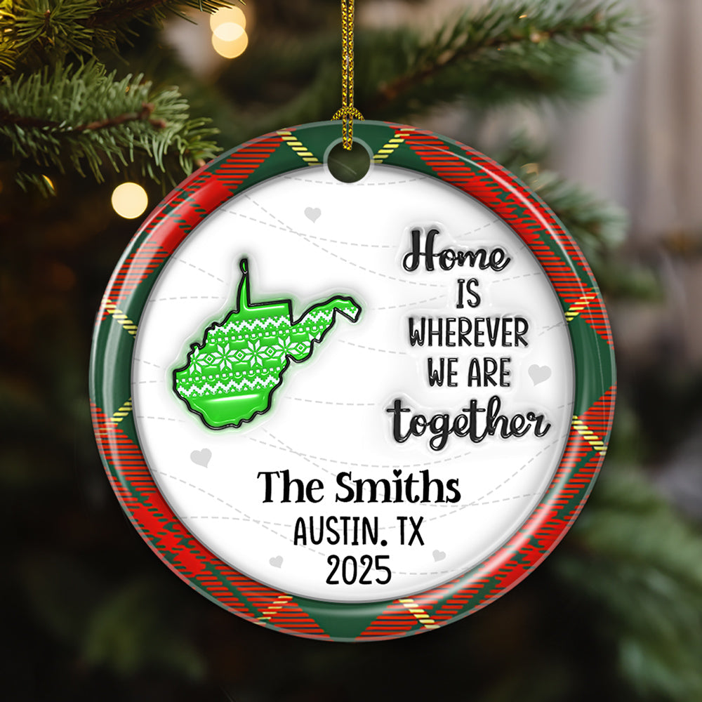 We Are Together Family - Personalized Custom 3D Inflated Effect Ceramic Ornament