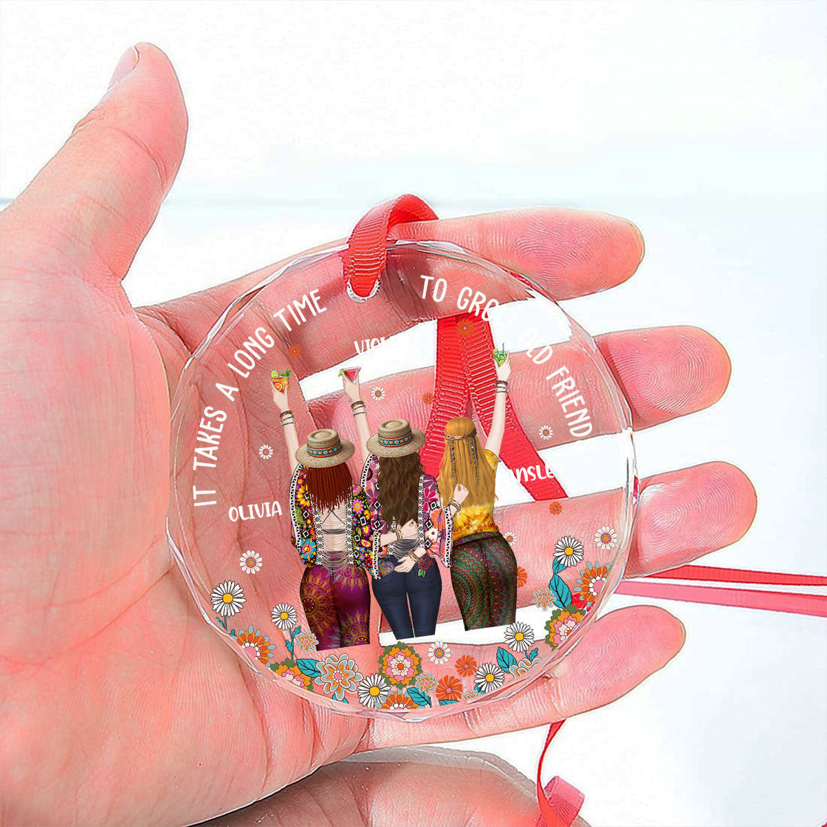 Your Heart And My Heart Are Very Old Friends - Personalized Custom Glass Ornament