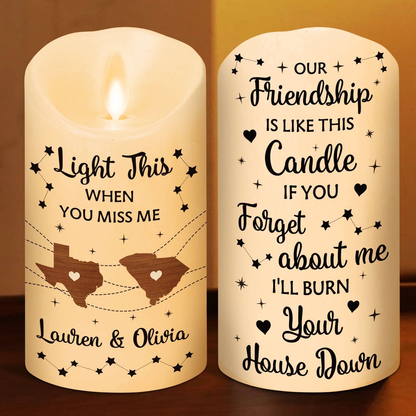Light This When You Miss Me - Personalized Custom LED Candle