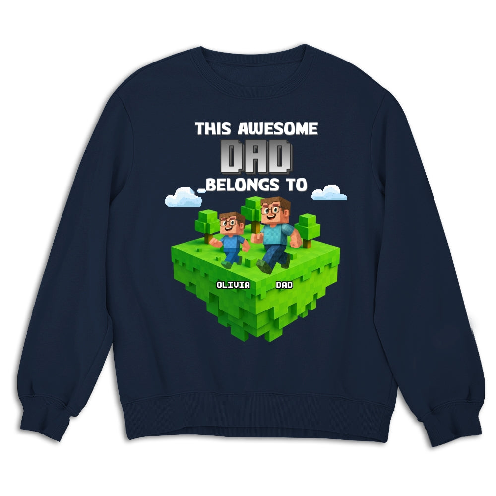 Block World Dad And Kids - Personalized Custom Shirt