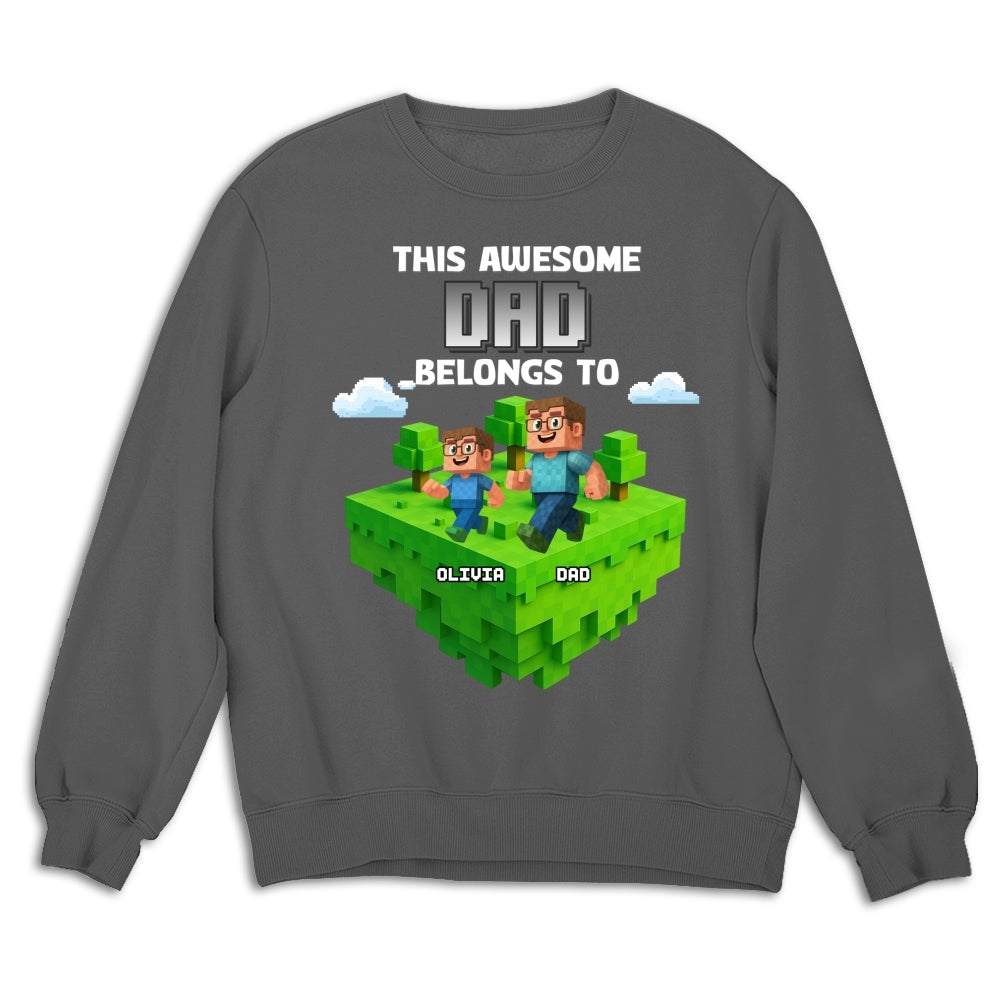 Block World Dad And Kids - Personalized Custom Shirt