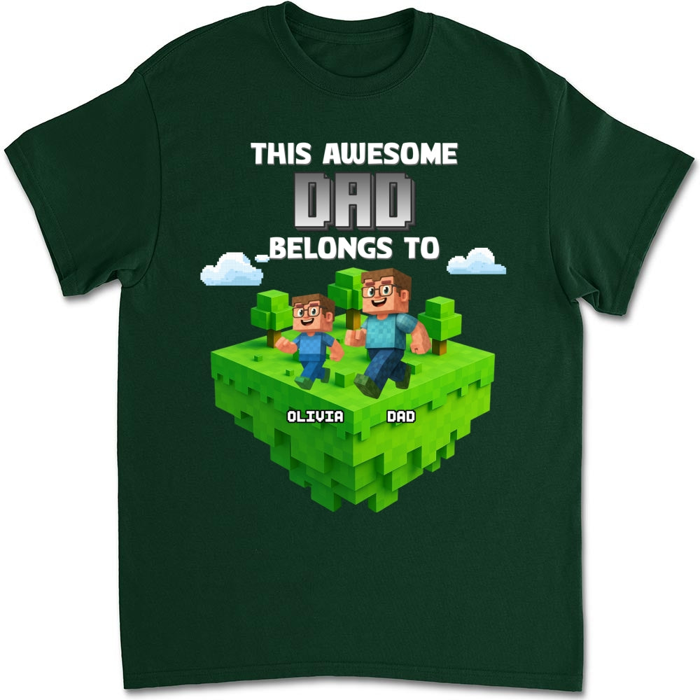 Block World Dad And Kids - Personalized Custom Shirt