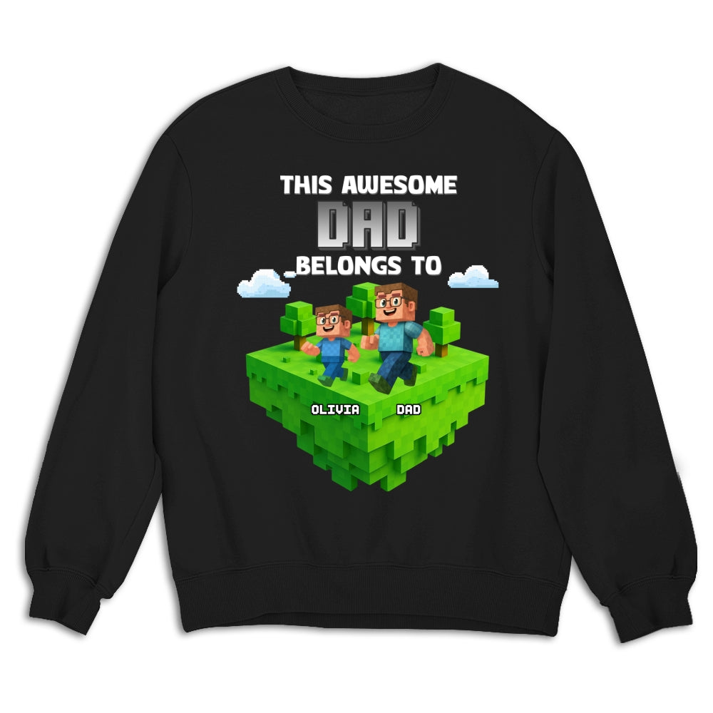 Block World Dad And Kids - Personalized Custom Shirt