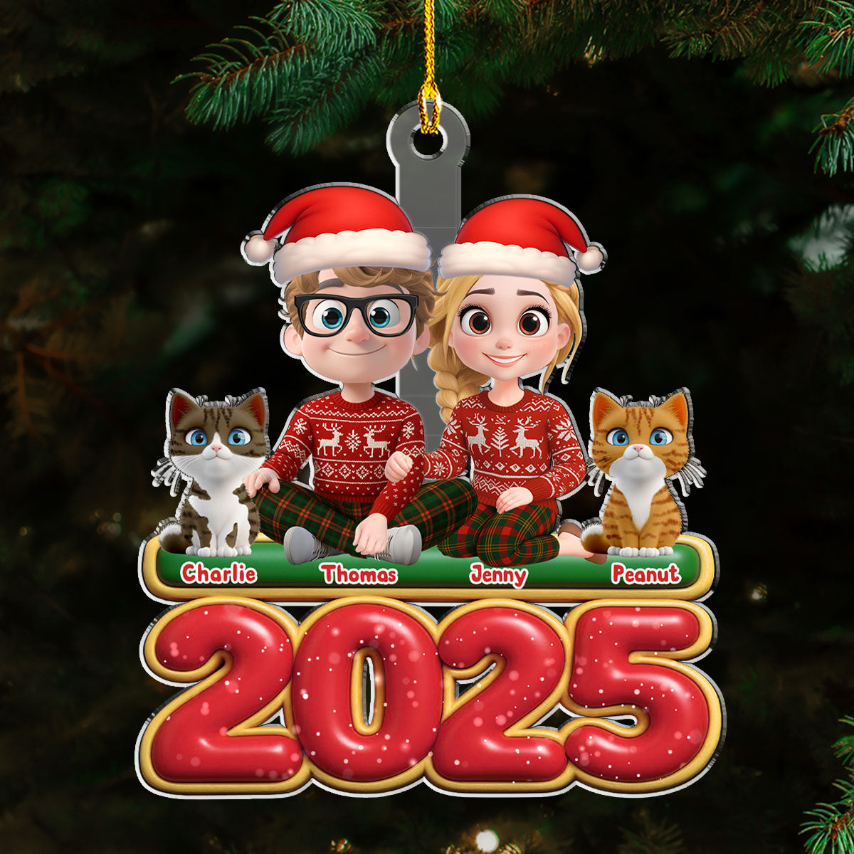 We And Our Cat - Personalized Custom Acrylic Ornament