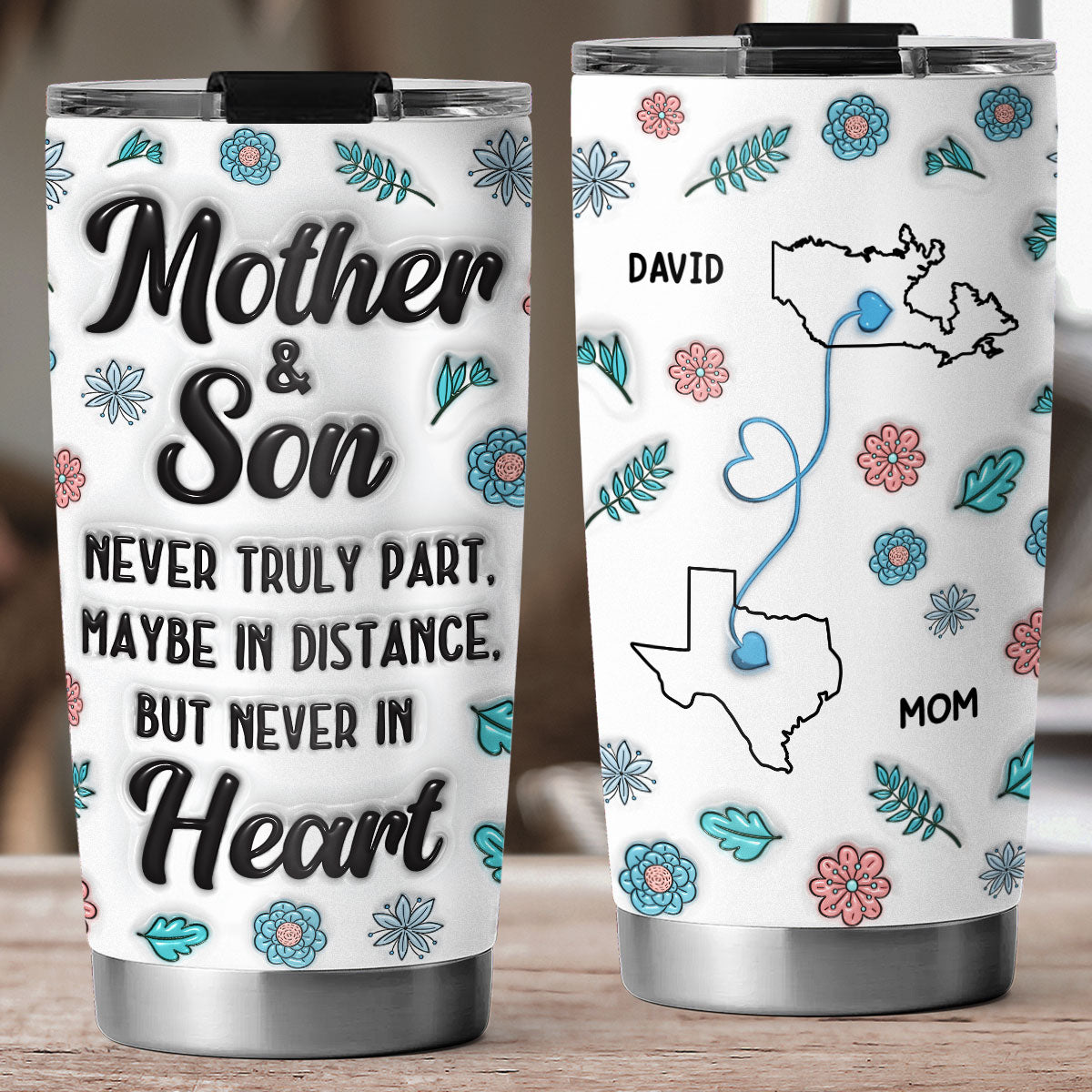 Love Remains Despite The Miles - Personalized Custom 3D Inflated Effect Tumbler