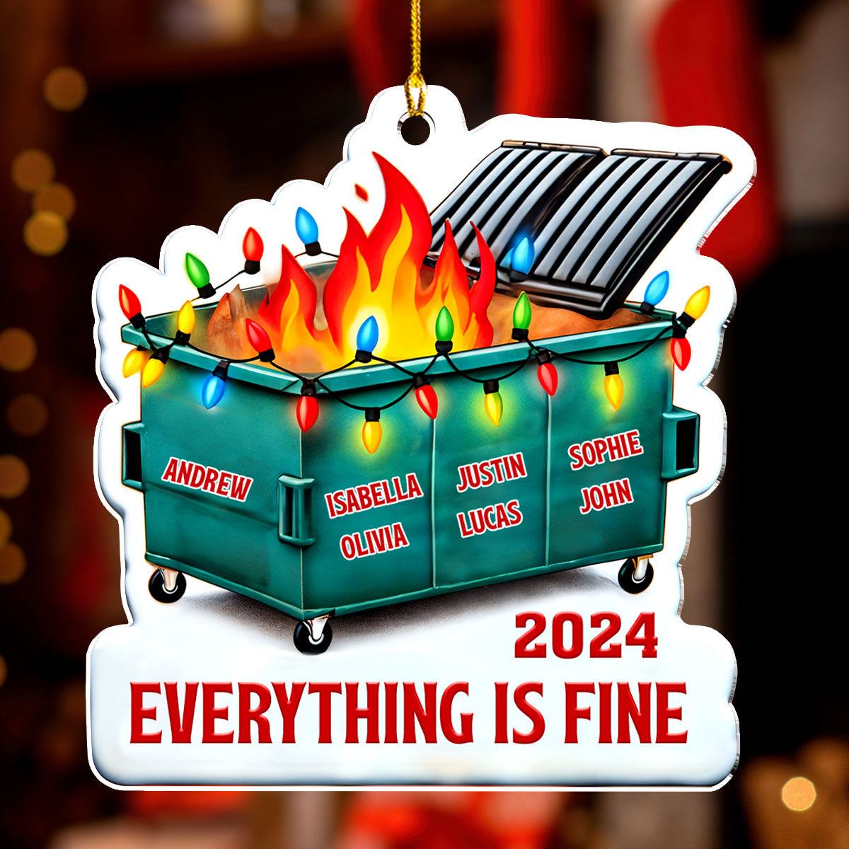 Everything Is Fine Work Besties - Personalized Custom Acrylic Ornament