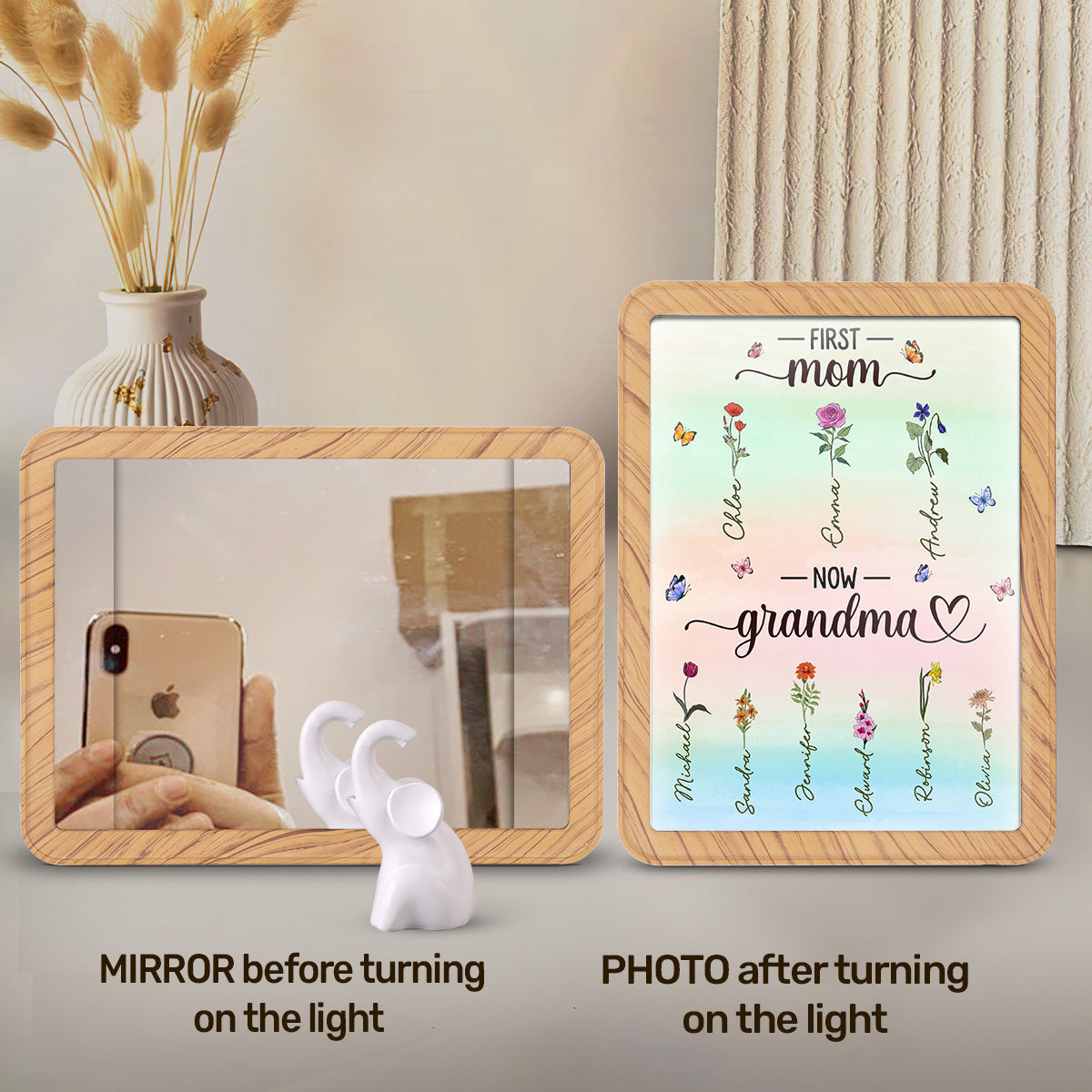 First Mom Now Grandma - Personalized Custom Magic Mirror