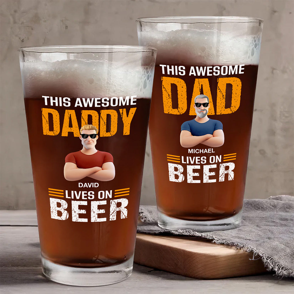 This Awesome Dad - Personalized Custom Beer Glass
