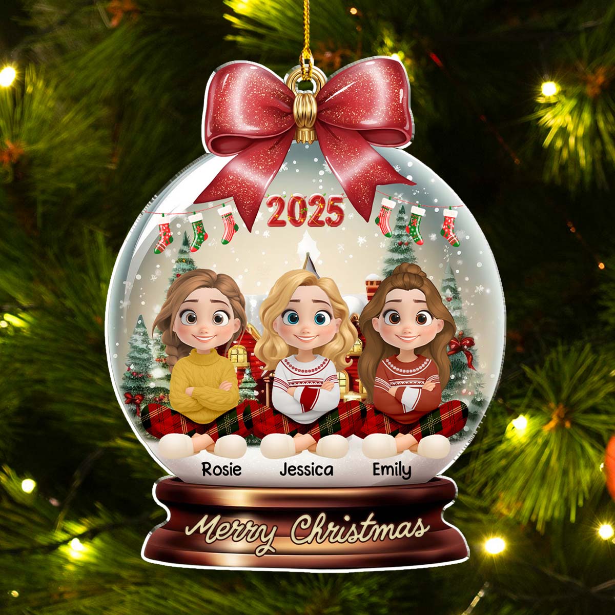 Merry Christmas My Besties 2025 - Personalized Custom Acrylic Ornament