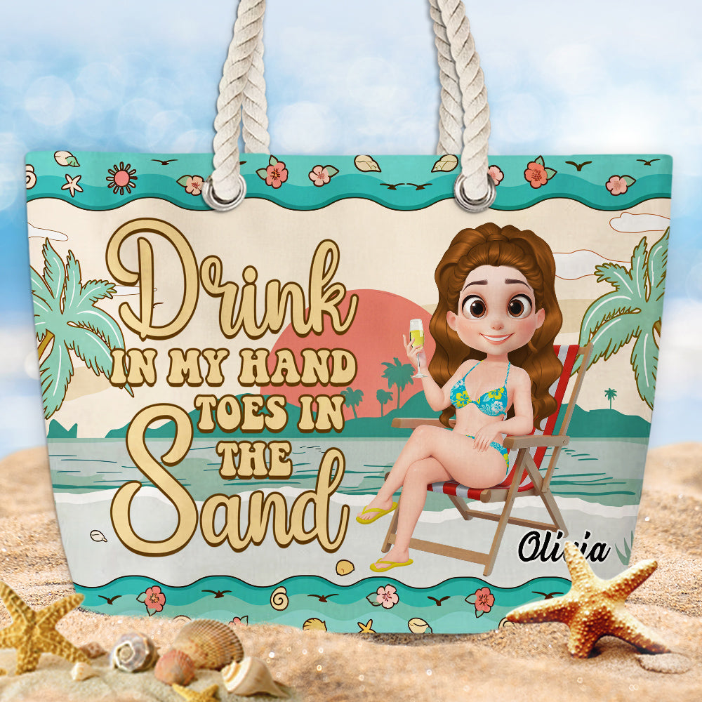 Just A Girl Who Loves Beaches - Personalized Custom Beach Bag