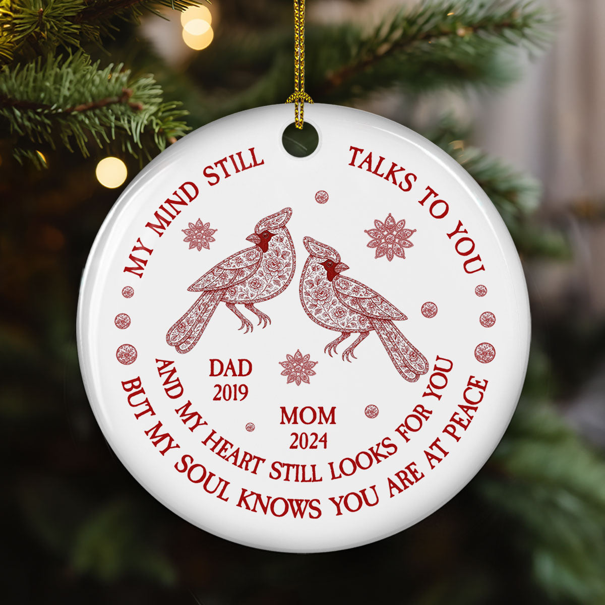 But My Soul Knows You Are At Peace Toile De Jouy - Personalized Custom Ceramic Ornament