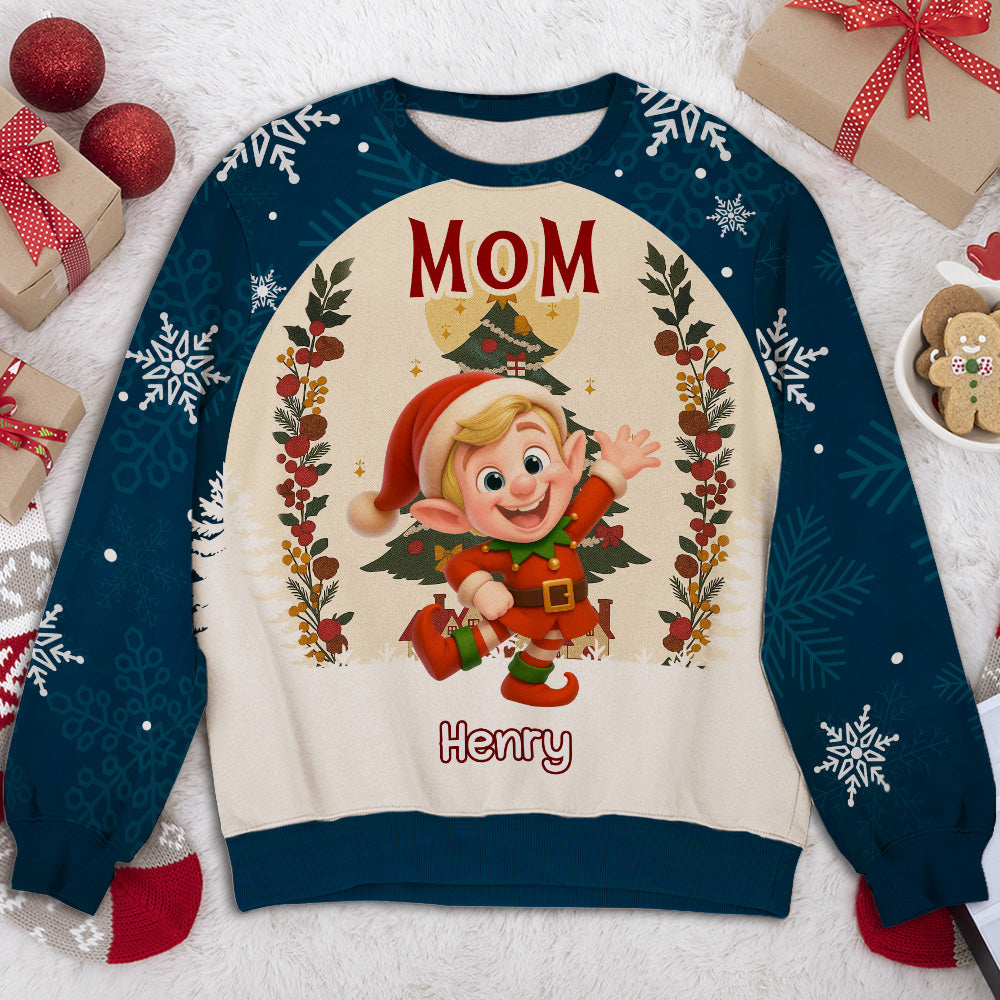 Grandkids Snowflake Red - Personalized Custom All-Over-Print Sweatshirt
