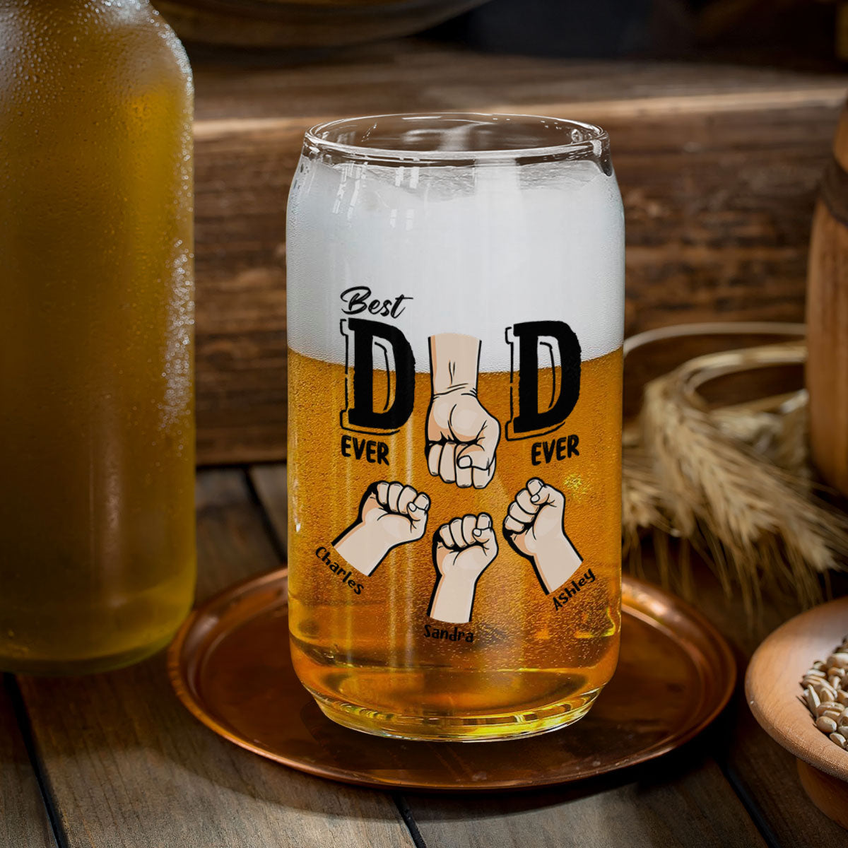 Best Dad Ever - Personalized Custom Beer Can Glass