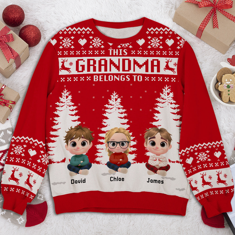Merry Christmas Super Grandma - Personalized Custom All-Over-Print Sweatshirt