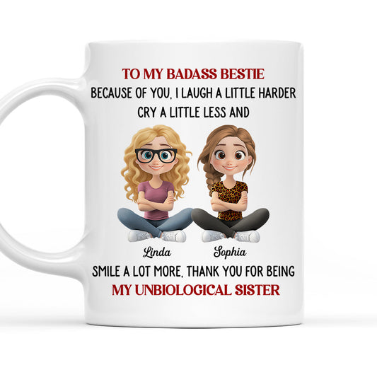 Thanks For My Unbiological Sister - Personalized Custom Coffee Mug
