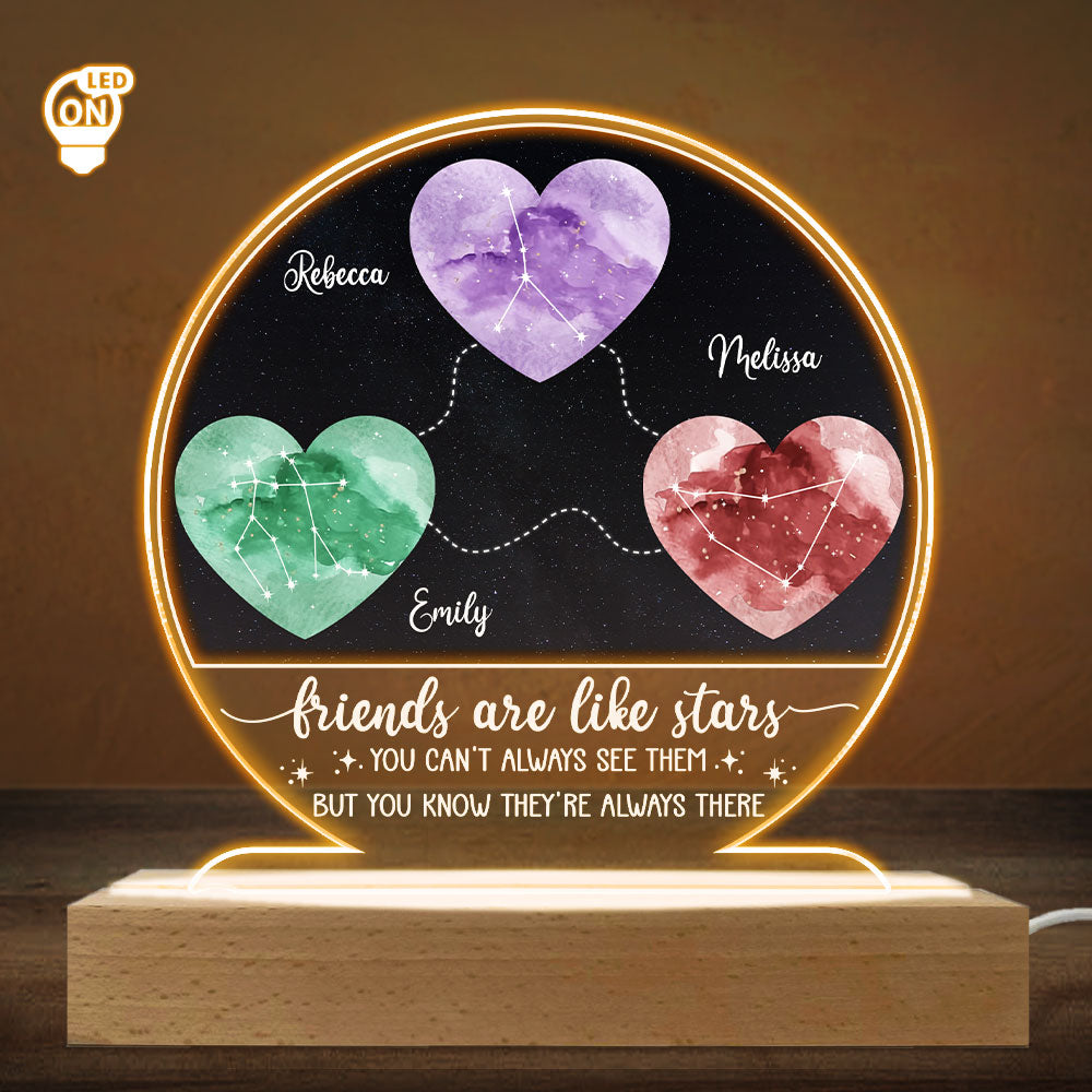 True Friends Never Fade Away - Personalized Custom LED Light