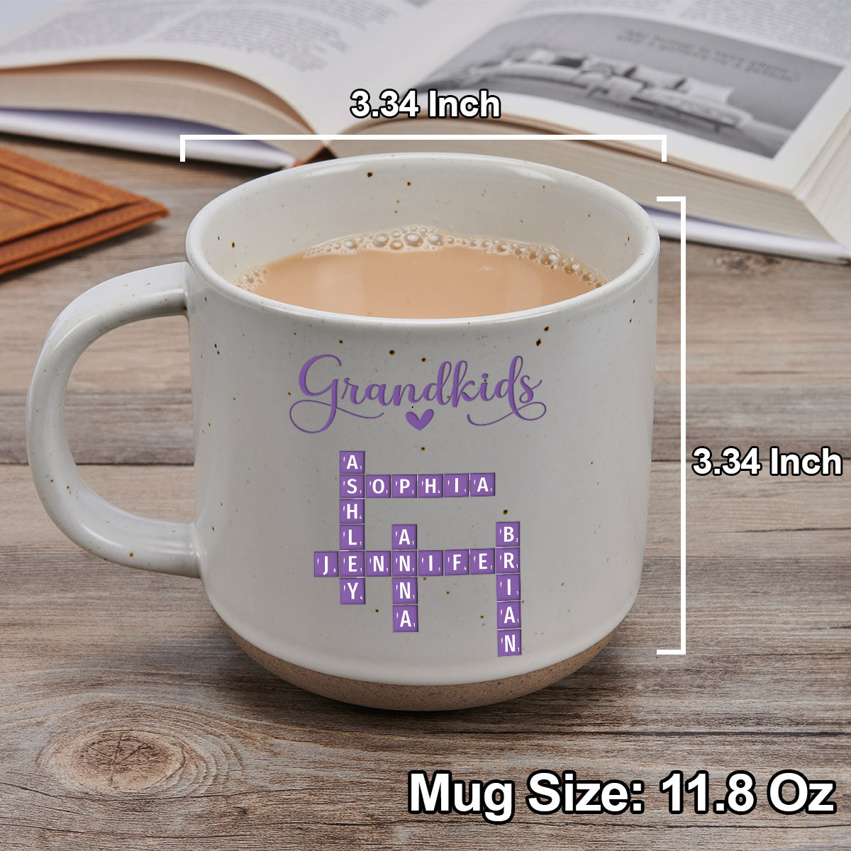 Love My Grandkids Crossword - Personalized Custom Pottery Mug