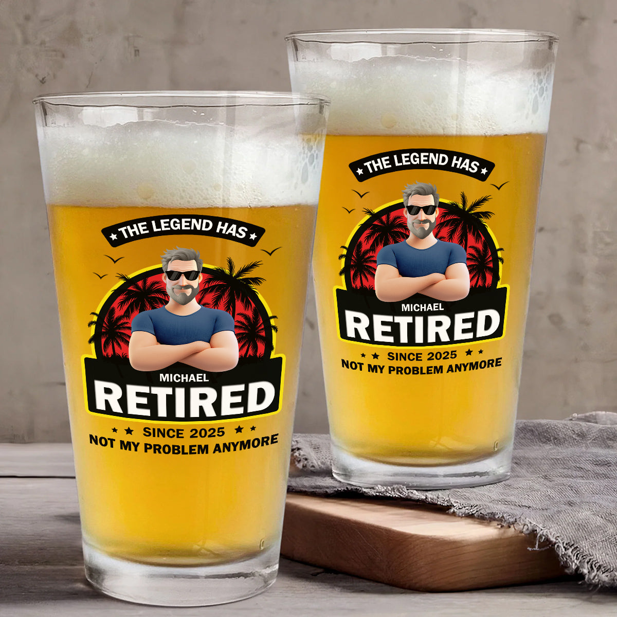 Dad The Legend - Personalized Custom Beer Glass
