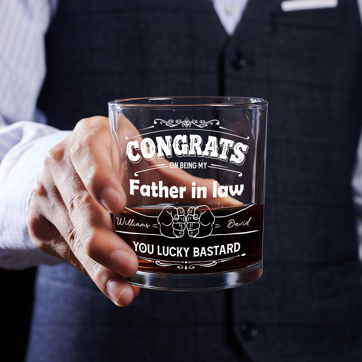 You Are Stuck With Me Forever - Personalized Custom Whiskey Glass