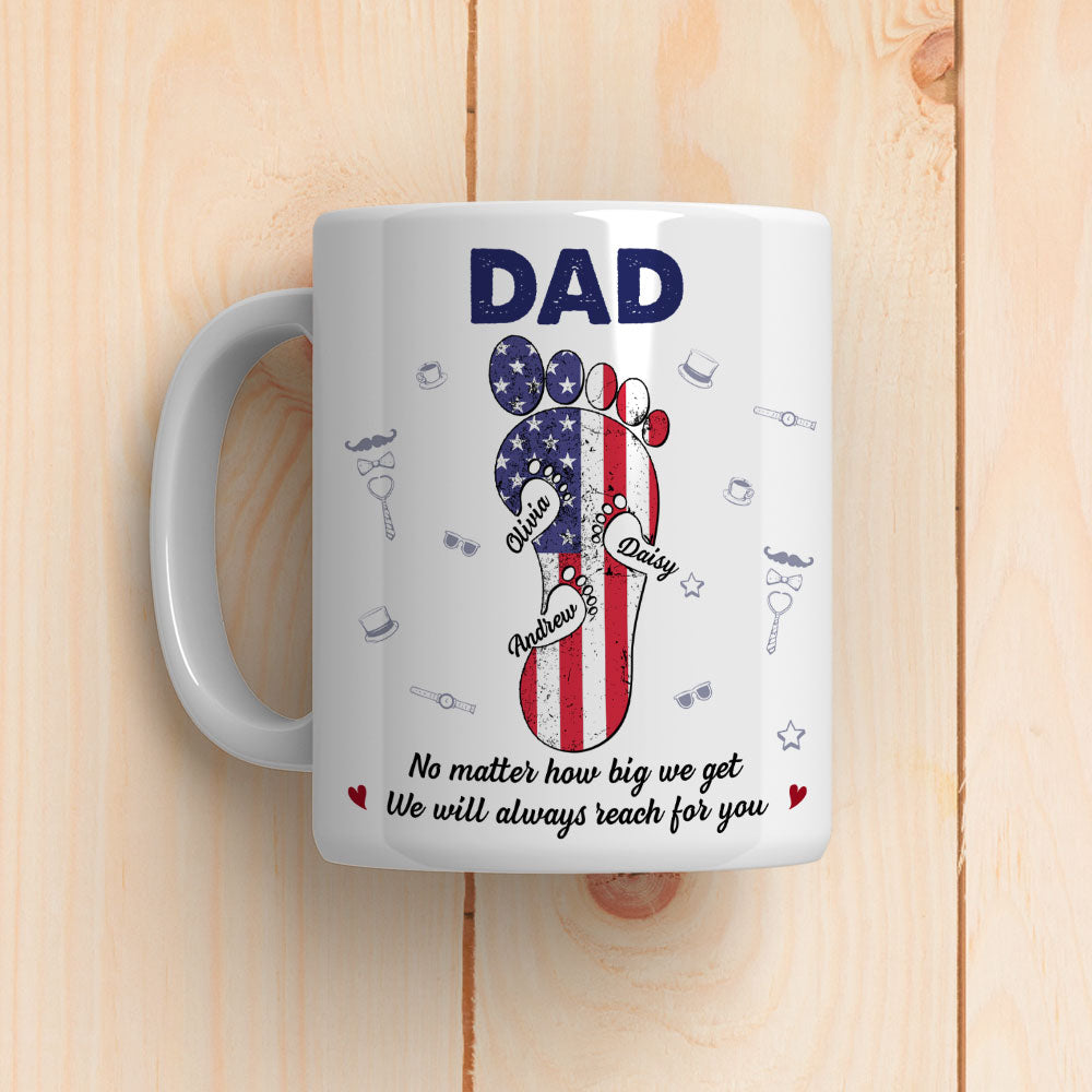 Dad Footsteps Heart - Personalized Custom Coffee Mug