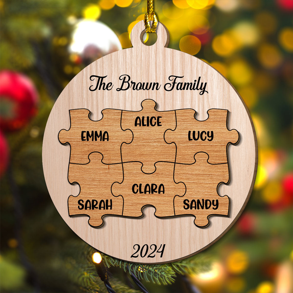 Piece Of Family - Personalized Custom Freeshape 2-Layered Wood Ornament