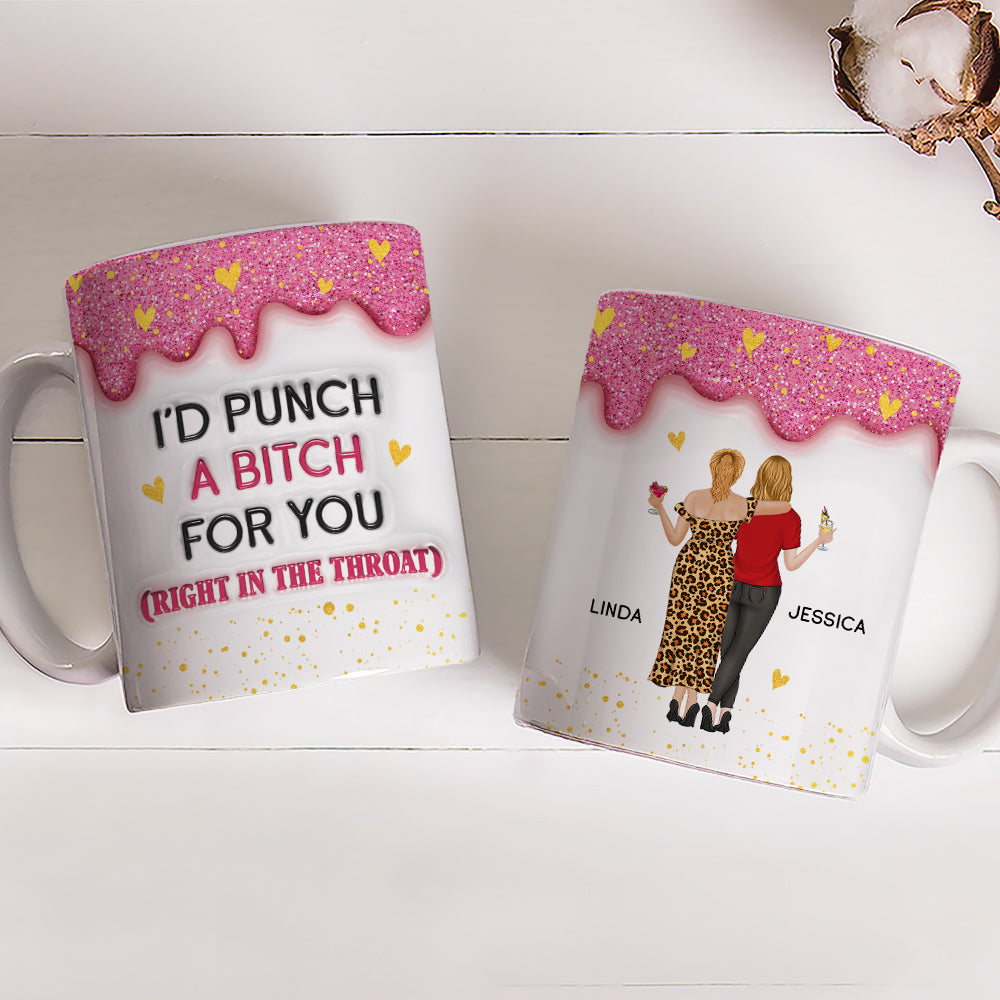 Twinkle Bestie Glitter - Personalized Custom 3D Inflated Effect Mug