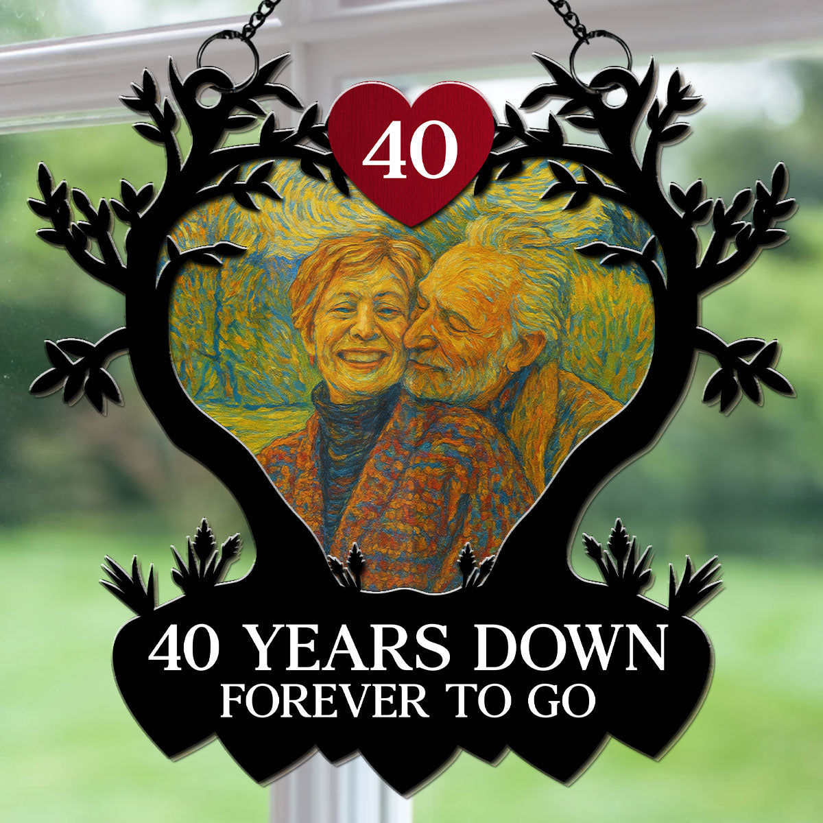 Many Years Down Endless Love  -  Personalized Custom Suncatcher