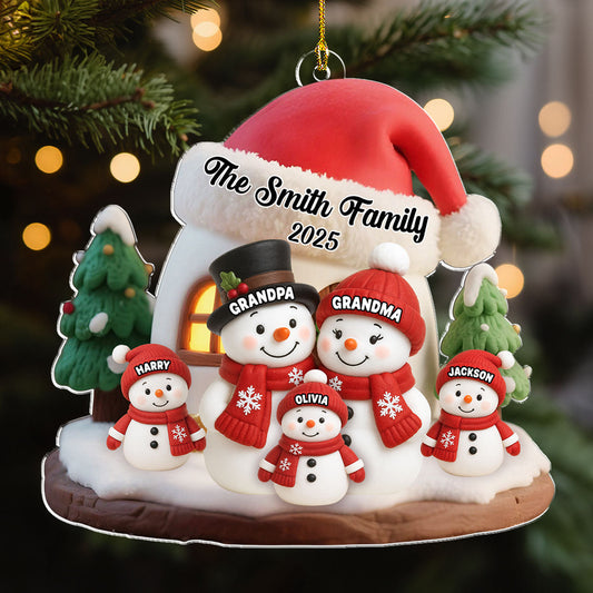 Snowman House - Personalized Custom Acrylic Ornament