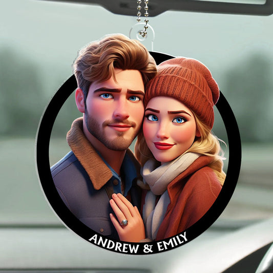 Cartoon Drive Safe My Love - Personalized Custom Car Ornament