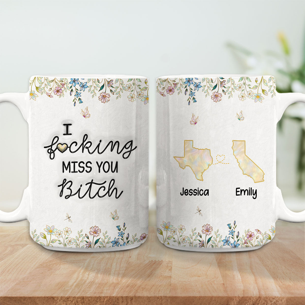 No Distance Can Break Us - Personalized Custom 3D Inflated Effect Mug