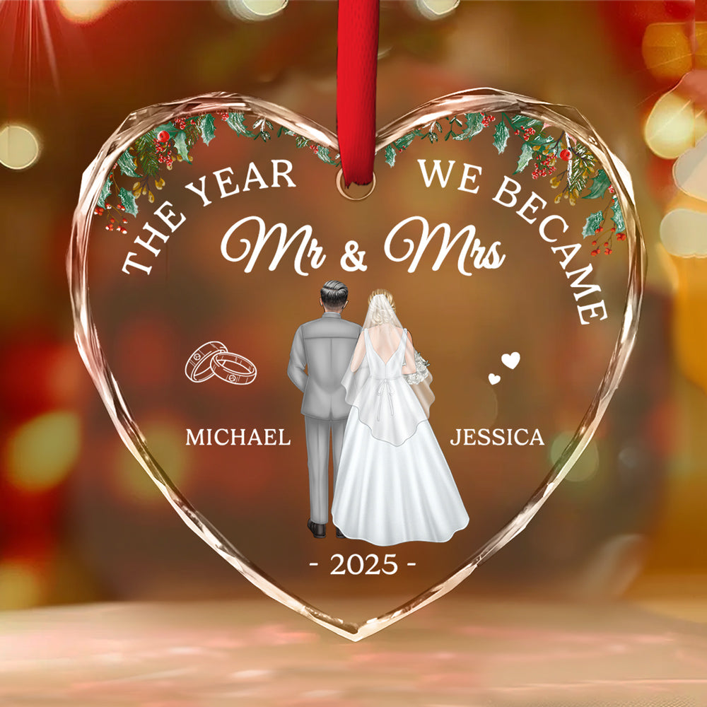 First Year As One - Personalized Custom Glass Ornament