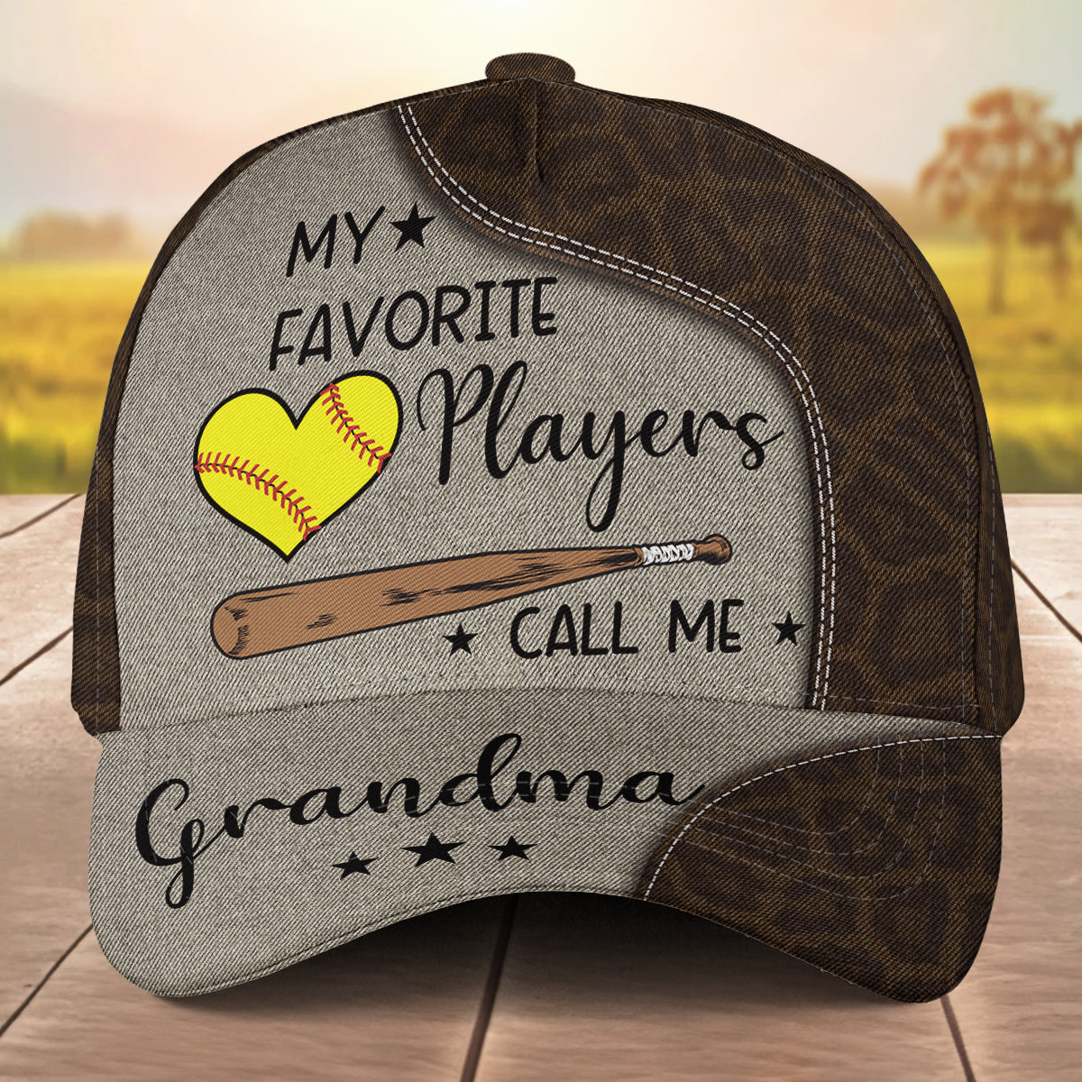 He Scores And Grandma Goes Wild - Personalized Custom Classic Cap