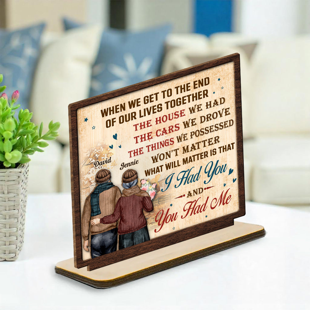 You Had Me - Personalized Custom 2-Layer Wood Plaque With Flat Base