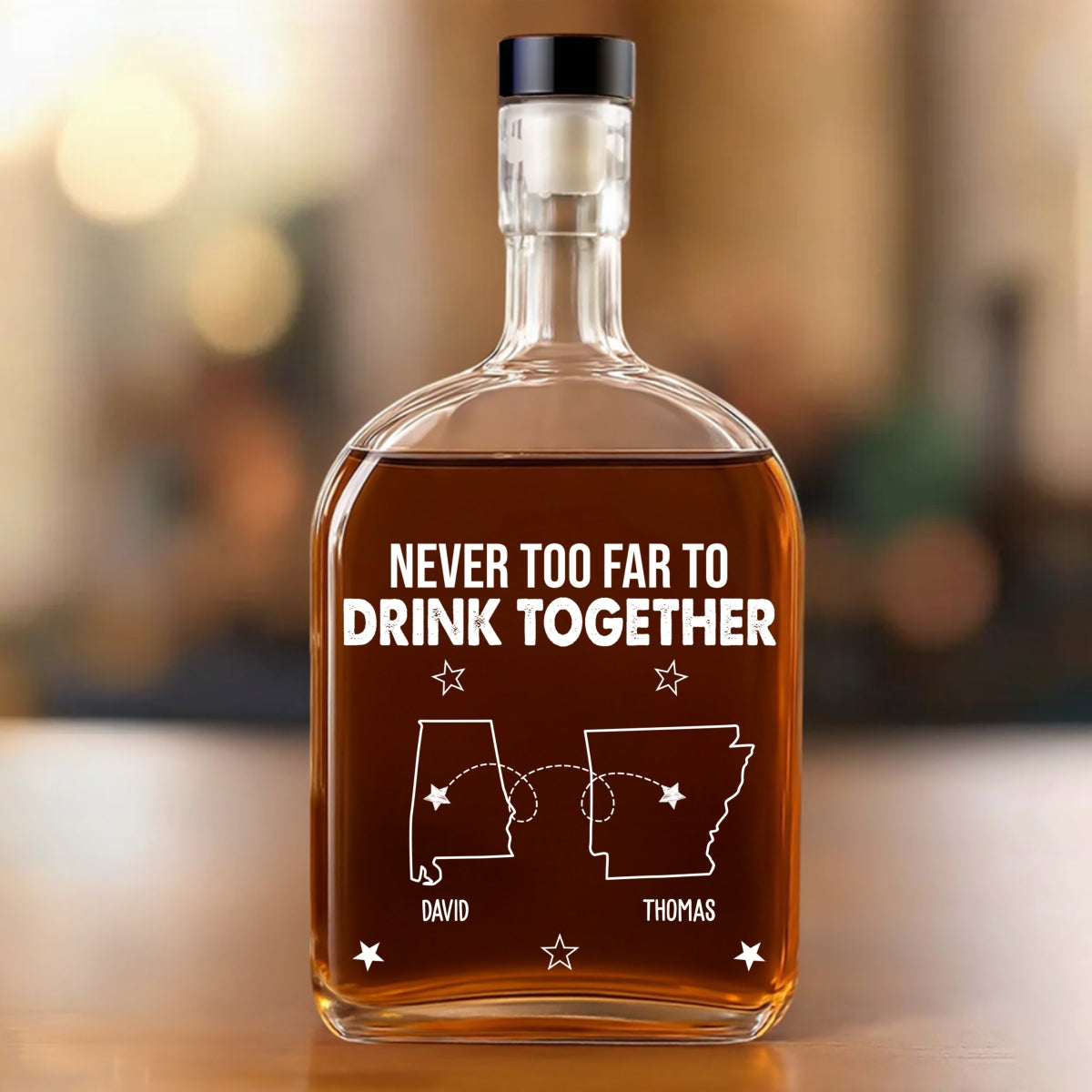 Never Too Far - Personalized Custom Spirits Decanter