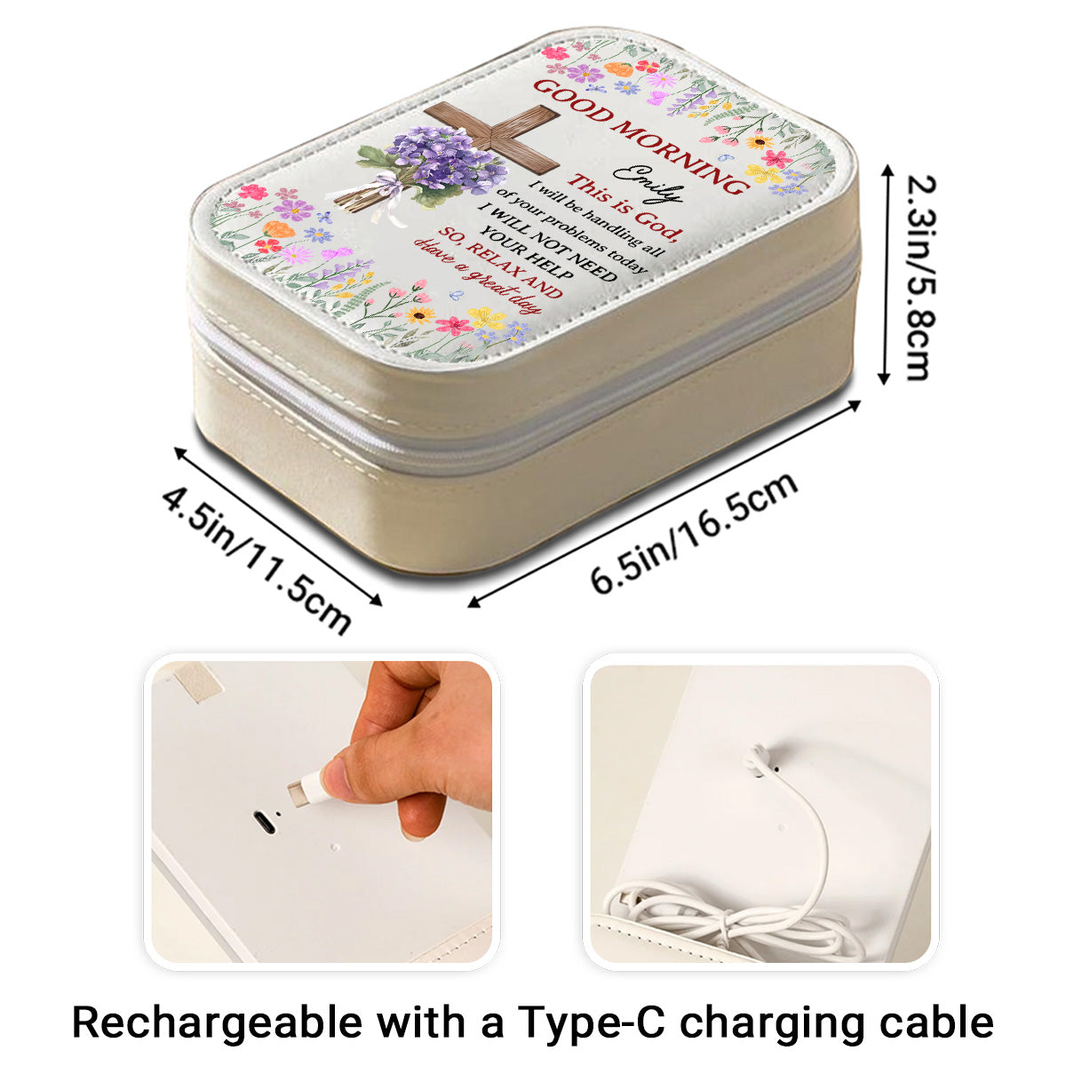 Good Morning This Is God - Personalized Custom Jewelry Box With LED Mirror