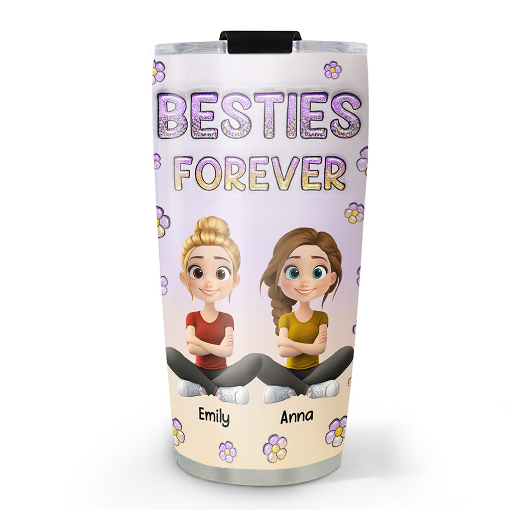 Always My Besties Cartoonize - Personalized Custom 3D Inflated Effect Tumbler