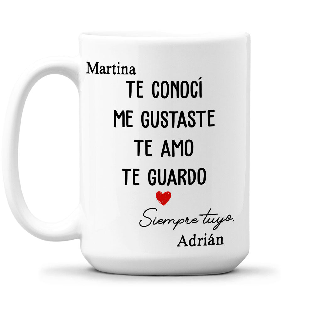 Te Conocí, Me Gustaste - Taza Personalizada de Café
