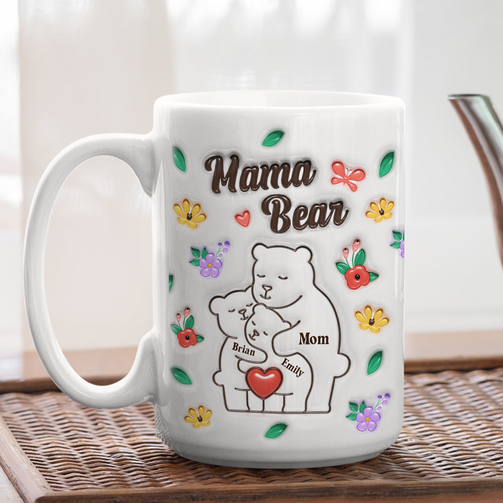 Mama Bear - Personalized Custom 3D Inflated Effect Mug