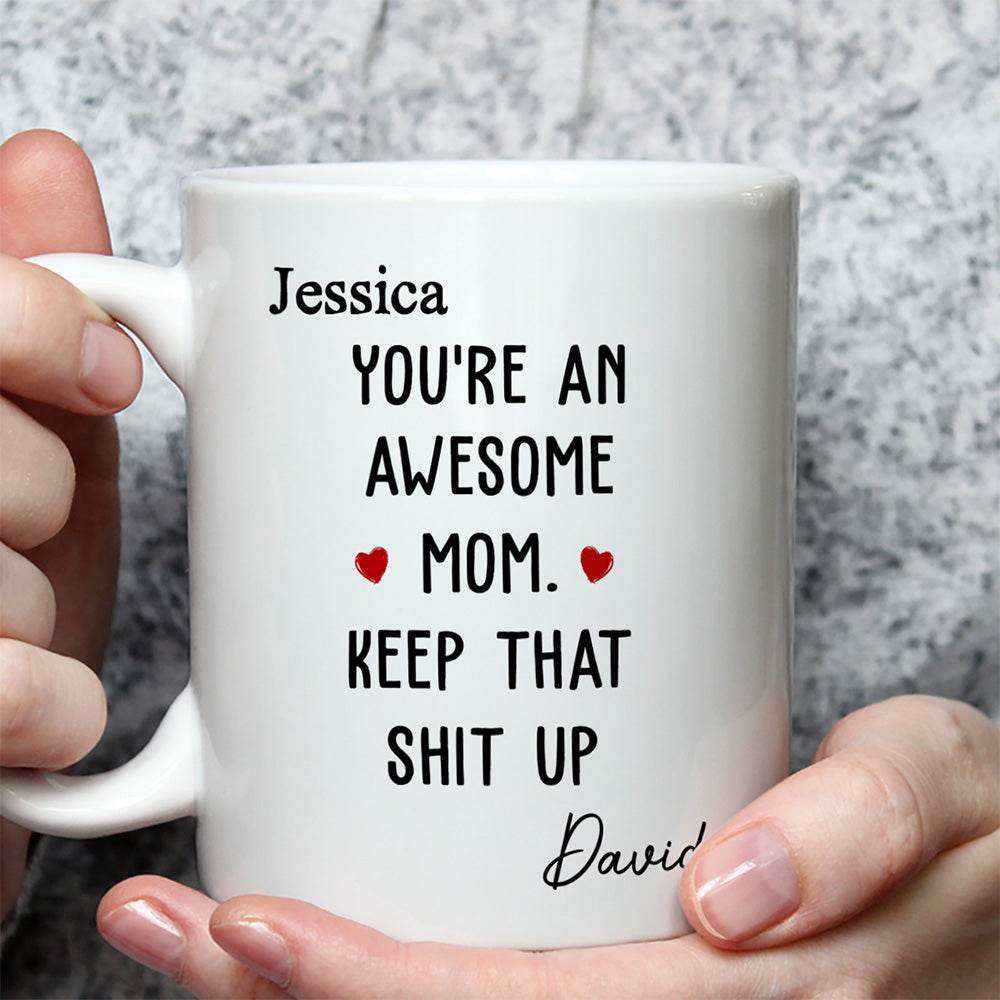 Amazing Mom Keep The Vibe - Personalized Custom Coffee Mug