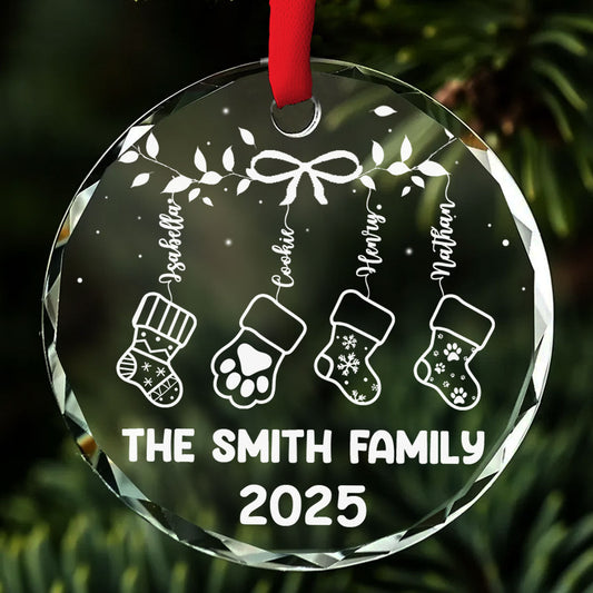 Our Family Love - Personalized Custom Glass Ornament