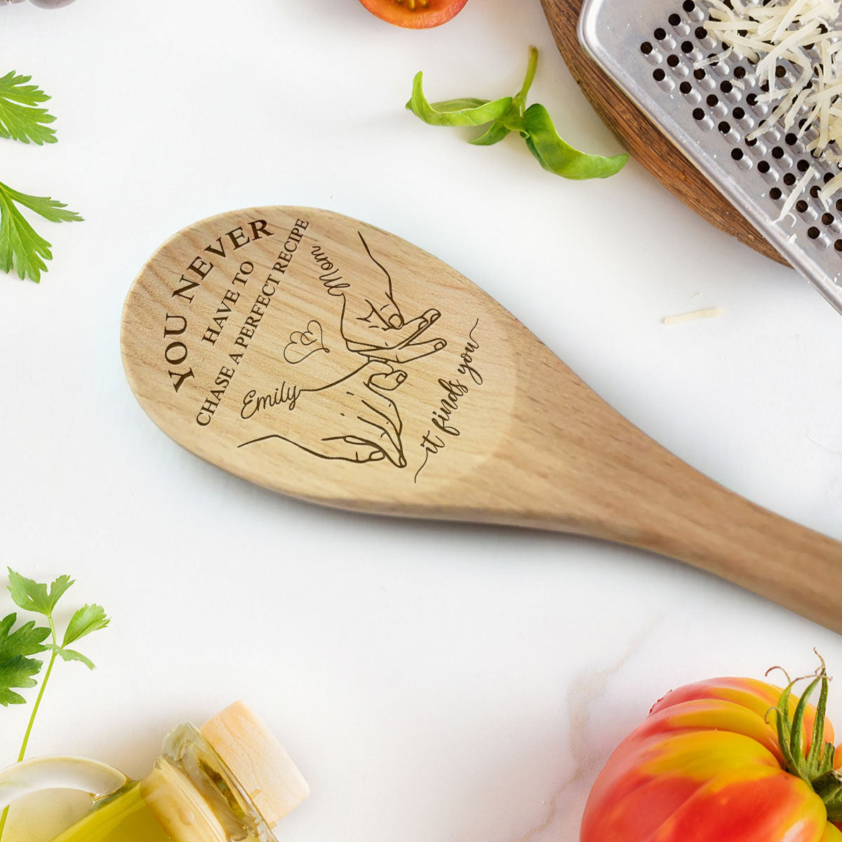A Perfect Recipe - Personalized Custom Engraved Wooden Spoon