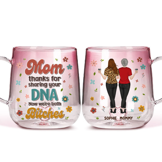 Great Mommy - Personalized Custom Pink Gradient Glass Mug 