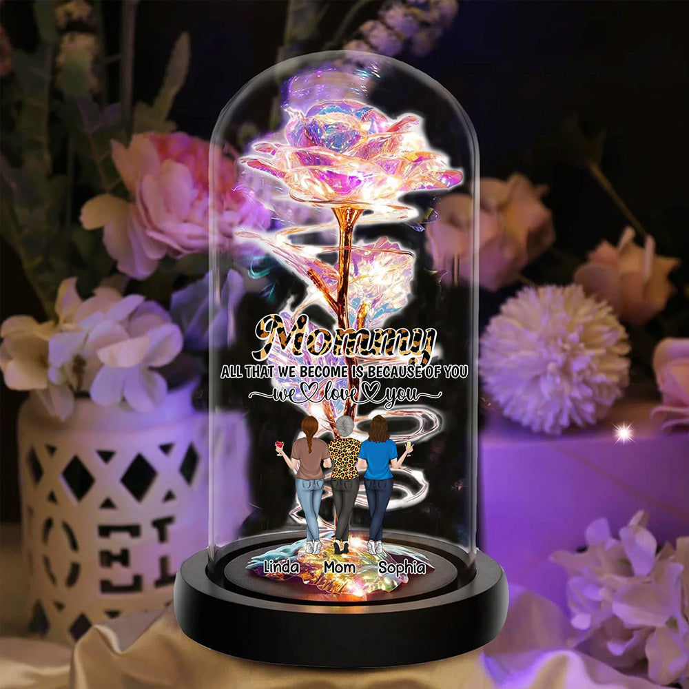 We Love You - Personalized Custom Sparkly Rose