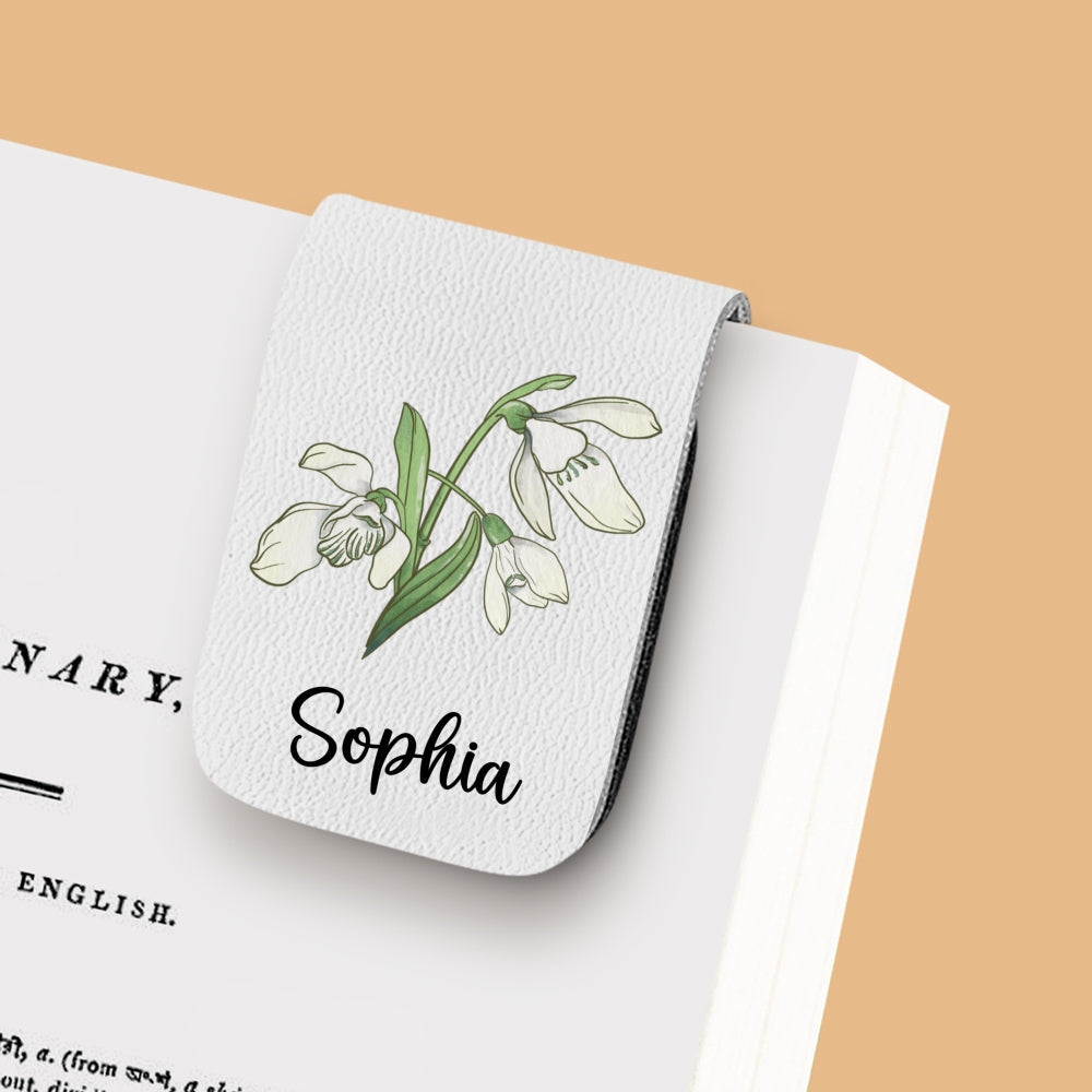 Blooming Flowers - Personalized Custom Leather Bookmark
