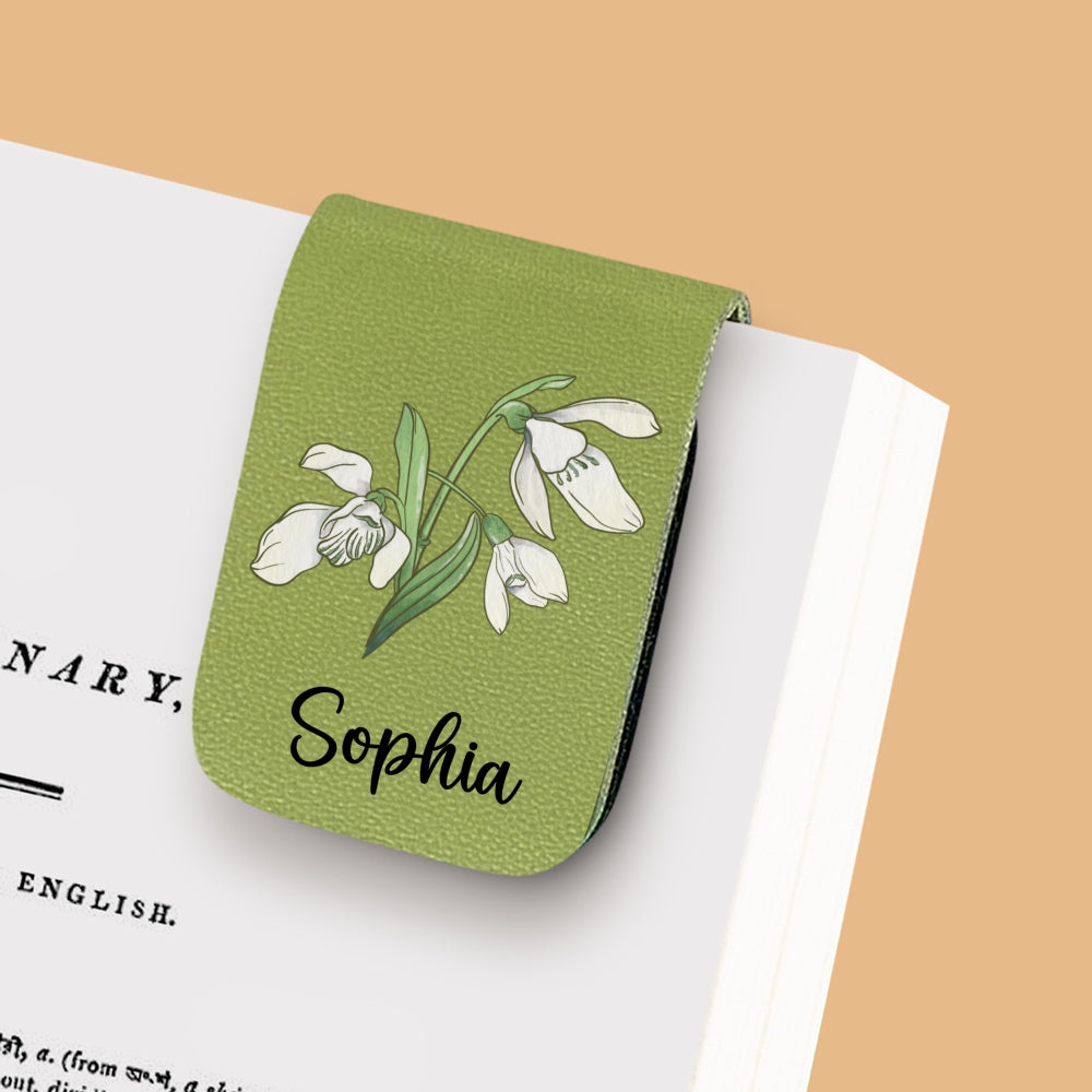 Blooming Flowers - Personalized Custom Leather Bookmark