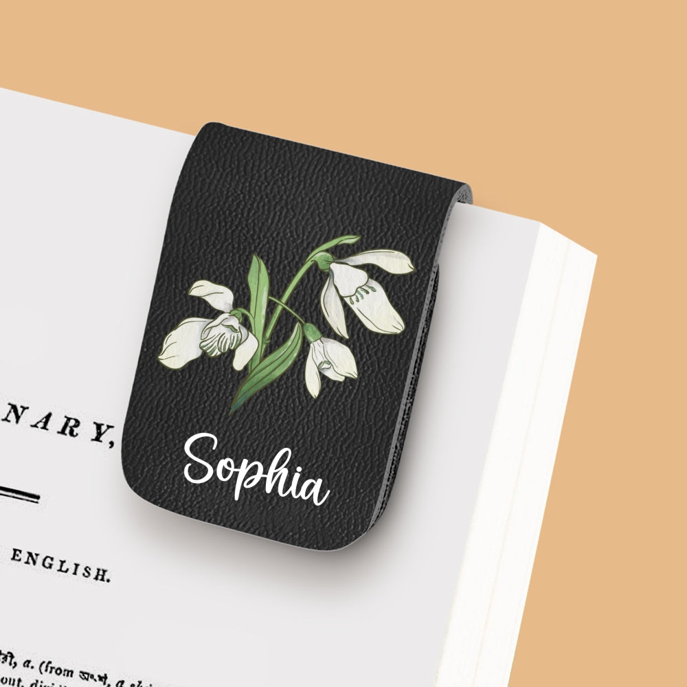 Blooming Flowers - Personalized Custom Leather Bookmark