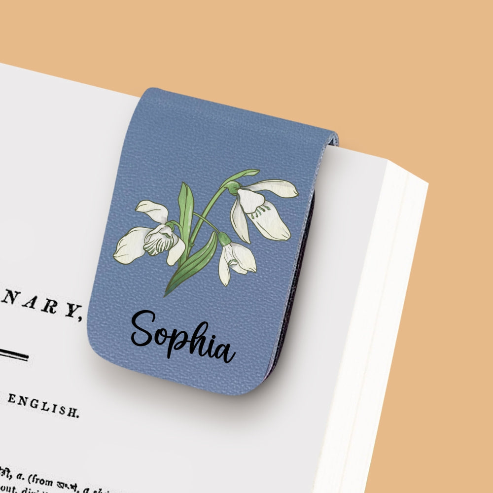 Blooming Flowers - Personalized Custom Leather Bookmark