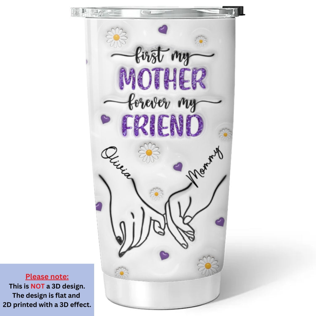 First My Granddaughter Forever My Friend - Personalized Custom 3D Inflated Effect Tumbler
